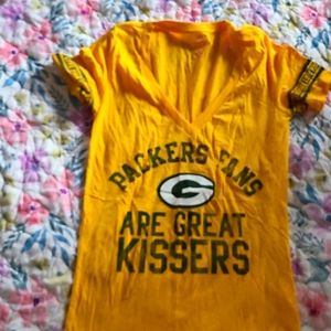 Pink green bay packer top